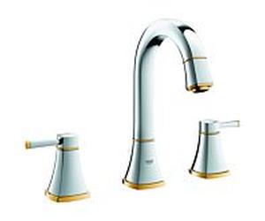 Grohe vasque 3 trous Grandera match0 Grandera chromé or, avec vidage, bec 264 mm