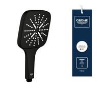 GROHE Vitalio 130 SmartActive Cube - Douchette à main 13 cm (Bouton Poussoir avec Sélection de 3 Jets, Économie d’Eau, Système Anti-Calcaire, Système de Montage Universel), Noir Mat, 265952430