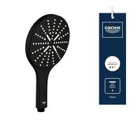 GROHE Vitalio 150 SmartActive - Douchette à main 15 cm (Bouton Poussoir avec Sélection de 3 Jets, Économie d’Eau, Système Anti-Calcaire, Système de Montage Universel), Noir Mat, 265972430