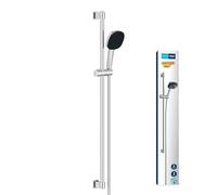 GROHE Vitalio Comfort 110 Ensemble de Douche (Pommeau de Douche 11cm 2 jets, Barre 90cm, Flexible 1.75m), Economie d'Eau, A coller avec GROHE QuickGlue ou à visser, Chromé, 26930001