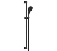 GROHE Barre de douche Vitalio Comfort 110 – 90 cm, douchette à main carrée, 2 jets, noir mat