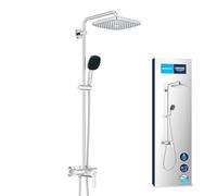 GROHE Vitalio Comfort 250, Colonne de Douche avec Mitigeur Monocommande, Douche de Tête 1 jet, Douchette 11cm 2 jets, Flexible 1,75m, Chromé, 26985001