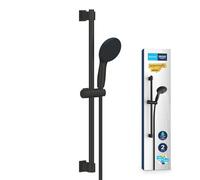 GROHE Ensemble de douche Vitalio Start 110 – 2 jets, économie d'eau, flexible 1,75 m – Noir mat
