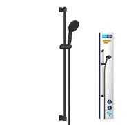 GROHE Vitalio Start 110, Ensemble de Douche avec Douchette Ronde 2 jets, Barre 90cm, Flexible 1,75m, Economie d'Eau, A coller avec GROHE QuickGlue ou à visser, Noir Mat, 269542431