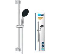 GROHE Vitalio Start 110, Ensemble de Douche avec Douchette Ronde 3 Jets, Barre 60cm, Flexible 1,75m, Economie d'Eau, Sélection Facile, A coller avec GROHE QuickGlue ou à visser, Chromé, 26032001