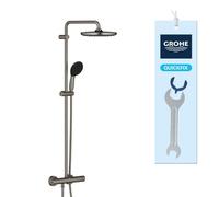 GROHE Vitalio Start 250 Colonne de Douche, Anthracite Brossé, 26677AL1 | Douche de tête 250 mm, douchette 110 mm à 2 jets, température constante TurboStat, SafeStop, protection ShockProof