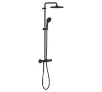 Grohe Vitalio Start 250 Système de douche avec mitigeur thermostatique pour montage mural, 266772431, Couleur: Noir mat