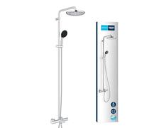 GROHE Vitalio Start System 250, Colonne de Douche avec Mitigeur Thermostatique Bain/Douche, Douchette Vitalio Start 110 2 jets, Flexible 1,75m, Chromé, 26988001