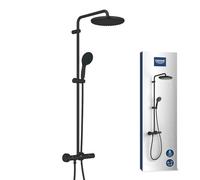 Grohe Vitalio Start System 250 système de douche 266772431 avec mitigeur thermostatique pour montage mural noir mat