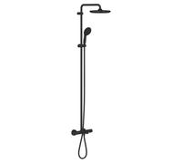 Grohe Vitalio Start Système de douche - mitigeur baignoire thermostatique - aquadimmer - tête de douche de 25cm - douchette de 11cm - noir mat. 269882431