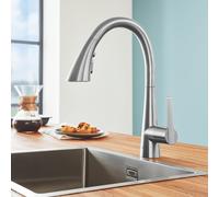Robinet Cuisine Douchette Grohe Zedra 400x235mm Supersteel