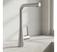 Grohe Zedra Mitigeur monocommande Evier HIGH Finition inox brossé infinity, 3255