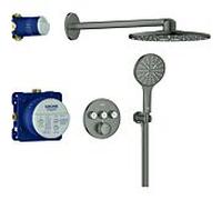 Grohtherm Smartcontrol système de douche 34863AL0 encastré, graphite dur brossé
