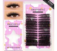 Groinneya Kit De Grappes De Cils Volume Cils De Chat Moelleux Avec Liaison De Cils Et Grappe De Joint Extensions De Cils Bricolage Grappes De Cils.Fe02.