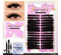 Groinneya Kit De Grappes De Cils Volume Cils De Chat Moelleux Avec Liaison De Cils Et Grappe De Joint Extensions De Cils Bricolage Grappes De Cils.Tfe08 Kit.