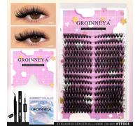 Groinneya Kit De Grappes De Cils Volume Cils De Chat Moelleux Avec Liaison De Cils Et Grappe De Joint Extensions De Cils Bricolage Grappes De Cils.Tfe01 Kit.