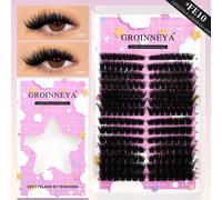 Groinneya Kit De Grappes De Cils Volume Cils De Chat Moelleux Avec Liaison De Cils Et Grappe De Joint Extensions De Cils Bricolage Grappes De Cils.Fe10.