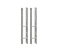 Grondankers 2 st 8x6x60 cm gegalvaniseerd staal zilverkleurig145296
