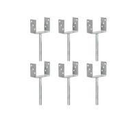 Grondankers 6 st 12x6x30 cm gegalvaniseerd staal zilverkleurig145320