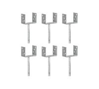 Grondankers 6 st 14x6x30 cm gegalvaniseerd staal zilverkleurig145322