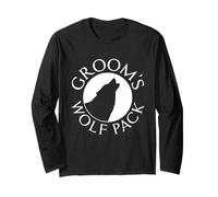 Groom Wolf Pack Groomsmen Squad Wedding Party Minimaliste Manche Longue