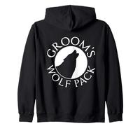 Groom Wolf Pack Groomsmen Squad Wedding Party Minimaliste Sweat à Capuche