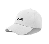 GroomBrideGifts Casquette de Baseball réglable en Coton lavé brodé 3D pour Jeunes mariés, Bold-White-Bride, 7-8