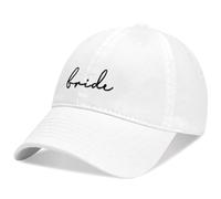 GroomBrideGifts Casquette de Baseball réglable en Coton lavé brodé 3D pour Jeunes mariés, Suiggle-White Bride, 7-8