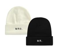 GroomBrideGifts Couples Cadeaux Bonnet Chapeaux Mariage pour Couple, AR-Mr Mrs, Taille unique
