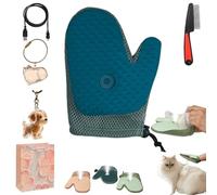 Grooming Mist Glove For Pets,2-In-1 Self-Cleaning Brush,Multi-Functional Deshedding Gloves With Spray,Reusable Shedding Mitt Massage Tool,Suitable for All Kinds Of Dog And Cat Hair (Dark green)