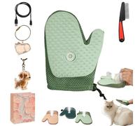 Grooming Mist Glove For Pets,2-In-1 Self-Cleaning Brush,Multi-Functional Deshedding Gloves With Spray,Reusable Shedding Mitt Massage Tool,Suitable for All Kinds Of Dog And Cat Hair (Light green)