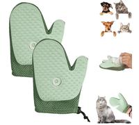 Grooming Mist Glove for Pets, Pet Hair Removal Glove, Spray Cat Petting Gloves, Double Sided Anti-Static Pet Hair Remover, for Cat, Dog (Green*2)