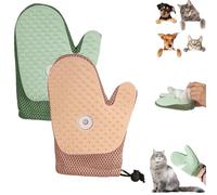 Grooming Mist Glove for Pets, Pet Hair Removal Glove, Spray Cat Petting Gloves, Double Sided Anti-Static Pet Hair Remover, for Cat, Dog (Green+Pink)