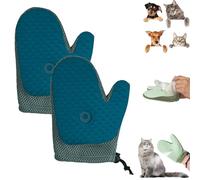 Grooming Mist Glove for Pets, Pet Hair Removal Glove, Spray Cat Petting Gloves, Double Sided Anti-Static Pet Hair Remover, for Cat, Dog (Blue*2)