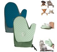 Grooming Mist Glove for Pets, Pet Hair Removal Glove, Spray Cat Petting Gloves, Double Sided Anti-Static Pet Hair Remover, for Cat, Dog (Green+Blue)