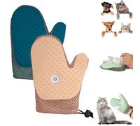 Grooming Mist Glove for Pets, Pet Hair Removal Glove, Spray Cat Petting Gloves, Double Sided Anti-Static Pet Hair Remover, for Cat, Dog (Blue+Pink)