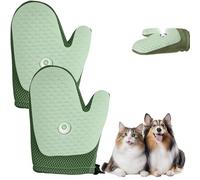 Grooming Mist Glove for Pets, Spray Cat Petting Gloves, Cat Spray Gloves, Micro-Fine Spray to Lock Dandruff and Loose Hair (Light Green, 2 pièce)