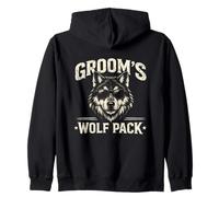 Groom's Wolf Pack Groomsmen Crew Vintage Bachelor Party Sweat à Capuche