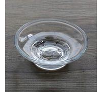 GROOMY Porte-Savon Accessoires de Support Clair de boîte de Rangement en Verre Rond pour l'hôtel de Salle de Bains de Douche - A