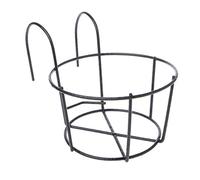 GROOMY Pots de Fleurs, Suspendus Plantes en Fer Supports Balcon Pot de Fleur Rond Support Garde-Corps clôture extérieur-Noir