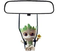Groot Accessoires à suspendre pour voiture, petit arbre souriant, accessoires à suspendre au miroir de voiture, décoration de voiture avec cordon
