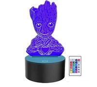 Groot Veilleuse LED illusion 3D, lampe de table tactile 7 couleurs, télécommande 16 couleurs, décoration de fête, cadeau de festival, Noël, anniversaire pour petite amie, enfants