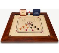 Grootmeester Carrom set - 16 kg - Bois dur India - ®️Designed in UK - magnifiquement fini - Qualité et classe - ECO Made in India avec sac -