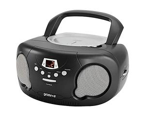 Groov-e- Original Boombox Portable CD Player with Radio-Black, MP3 et Lecteurs, Multicolore (GVPS733/BK)