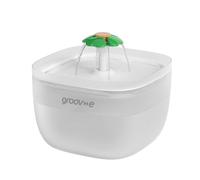 Groov-e Pet-Tech Fontaine à eau pour animaux de compagnie - Distributeur d'eau automatique pour chat et chien, réservoir de 2 L, débit silencieux, filtration à 4 couches, bol lumineux, design facile à