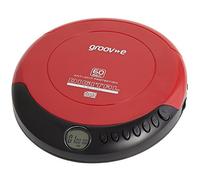 groov e Retro Lecteur CD Compact - Lecteur de Musique Personnel avec Lecture CD-R et CD-RW - Protection Anti-Saut, Pistes programmables - Écouteurs Inclus - Micro-USB ou à Piles - Rouge