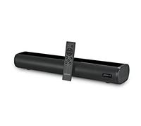 groov e Soundbar 75 Barre de Son Tout-en-Un avec Bluetooth, Optique, USB, RCA et AUX, Haut-Parleur avec Puissance de 75 W et Super Basses, Bouton et télécommande, kit de Montage Mural Inclus, Noir
