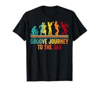 Groove Journey to The Sax Silhouette d'évolution Musicale rétro T-Shirt