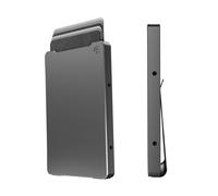 Groove Life Groove Wallet Porte-cartes de crédit minimaliste en aluminium pour homme avec glissement magnétique du pouce, blocage RFID, couverture à vie, Pince à billets en métal