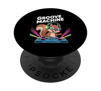 Groove Machine Écureuil Dj Amusant PopSockets PopGrip Adhésif